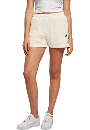 STARTER BLACK LABEL Damen Kurze Hose Ladies Starter Essential Sweat Shorts, Farbe palewhite, Größe XL von STARTER BLACK LABEL