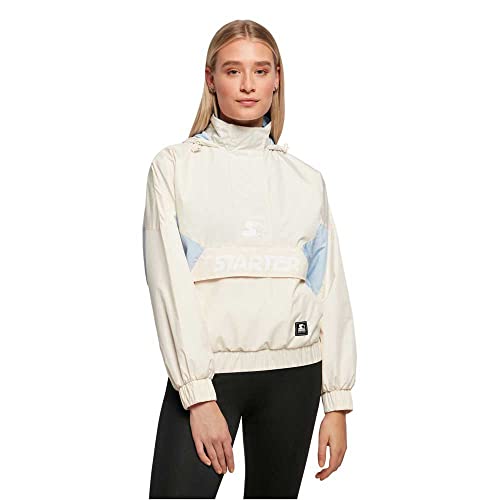STARTER BLACK LABEL Damen Ladies Starter Colorblock Halfzip Windbreaker palewhite/icewaterblue, L von STARTER BLACK LABEL