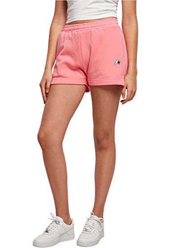 STARTER BLACK LABEL Damen Kurze Hose Ladies Starter Essential Sweat Shorts, Farbe pinkgrapefruit, Größe XL von STARTER BLACK LABEL