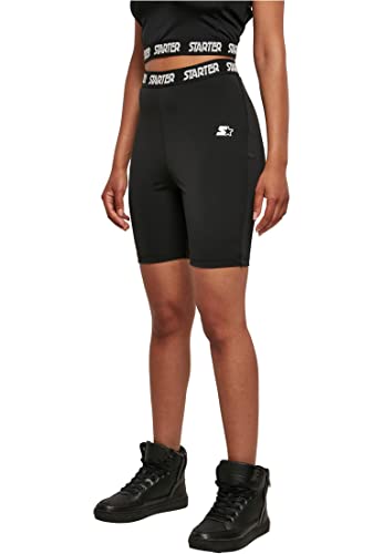 STARTER BLACK LABEL Damen Radlerhose Ladies Starter Logo Tape Cycle Shorts, Farbe Black, Größe XS von STARTER BLACK LABEL