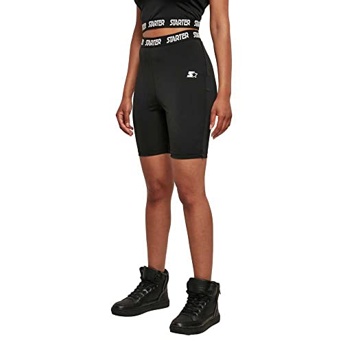 STARTER BLACK LABEL Damen Ladies Starter Logo Tape Cycle Shorts Black, XS von STARTER BLACK LABEL