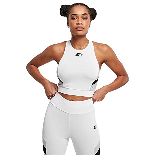 STARTER BLACK LABEL Damen Ladies Starter Sports Cropped Top White/Black, M von STARTER BLACK LABEL