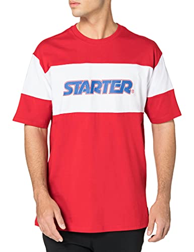 STARTER BLACK LABEL Herren Block Jersey T-Shirt, City Red/White, S EU von STARTER BLACK LABEL