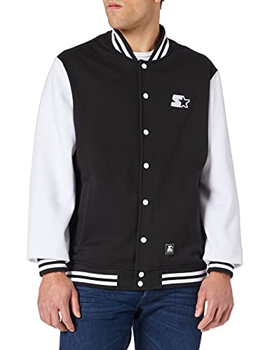 STARTER BLACK LABEL Herren Jacke Starter College Fleece Jacket, black/white, XXL von STARTER BLACK LABEL