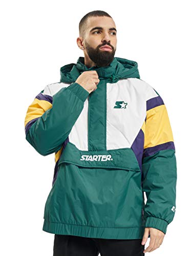 STARTER BLACK LABEL Herren Color Block Half Zip Retro Jacket Windjacke, Retro Green/wht/by/s prpl, S STARTER BLACK LABEL Herren Color Block Half Zip Retro Jacket Windjacke, Retro Green/wht/by/s prpl, S von STARTER BLACK LABEL