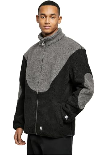 STARTER BLACK LABEL Herren Starter Sherpa Fleece Jacket S Black/Asphalt von STARTER BLACK LABEL