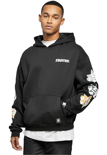 STARTER BLACK LABEL Herren Starter Star Sleeve Hoody S Black von STARTER BLACK LABEL