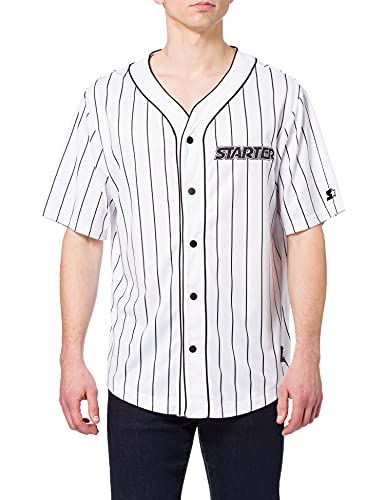 STARTER BLACK LABEL Herren Shirt Starter Baseball Jersey Bowlinghemd, White, M von STARTER BLACK LABEL