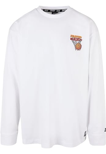 STARTER BLACK LABEL Herren Starter Basketball Longsleeve White, S von STARTER BLACK LABEL