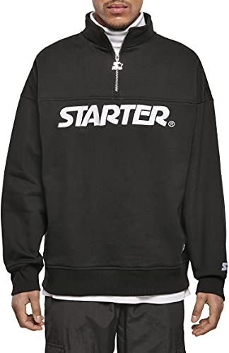 STARTER BLACK LABEL Herren Starter Heavy Color Block Troyer Black, L von STARTER BLACK LABEL