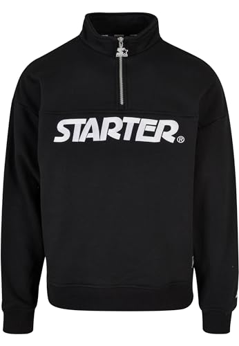 STARTER BLACK LABEL Herren Starter Heavy Color Block Troyer Pullover, Black, XL von STARTER BLACK LABEL