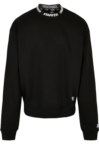 STARTER BLACK LABEL Herren Sweatshirt Starter Jaquard Rib Crewneck, Farbe Black, Größe L von STARTER BLACK LABEL