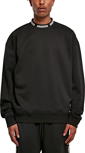 STARTER BLACK LABEL Herren Sweatshirt Starter Jaquard Rib Crewneck, Farbe Black, Größe L von STARTER BLACK LABEL