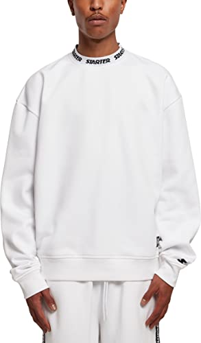 STARTER BLACK LABEL Herren Sweatshirt Starter Jaquard Rib Crewneck, Farbe White, Größe M von STARTER BLACK LABEL