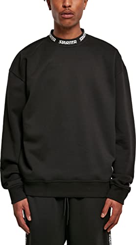 STARTER BLACK LABEL Herren Sweatshirt Starter Jaquard Rib Crewneck, Farbe Black, Größe XXL von STARTER BLACK LABEL