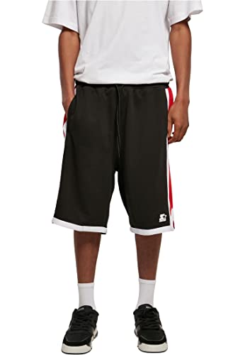 STARTER BLACK LABEL Herren Kurze Hose Starter Laser Shorts, Farbe Black/cityred/White, Größe L von STARTER BLACK LABEL