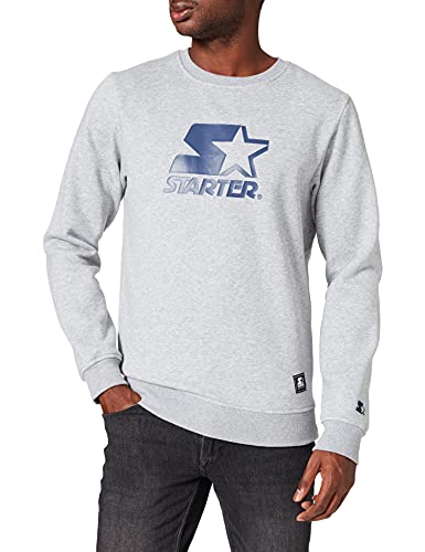 STARTER BLACK LABEL Herren Starter Logo Crewneck Sweatshirt, heathergrey, L von STARTER BLACK LABEL