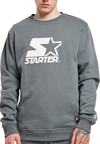 STARTER BLACK LABEL Herren Starter Logo Crewneck Sweatshirt, Heavymetal, S von STARTER BLACK LABEL