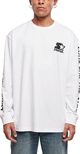 Starter Black Label Herren ST190-Starter Logo Longsleeve T-Shirt, White, L von Urban Classics