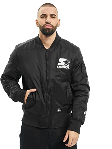 STARTER BLACK LABEL Mens Starter The Classic Logo Bomber Jacket, Schwarz, XS von STARTER BLACK LABEL