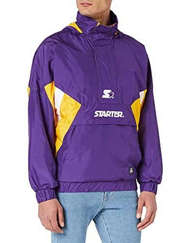 STARTER BLACK LABEL Herren Starter Windbreaker Jacke, realviolet/californiayel/wht, L von STARTER BLACK LABEL