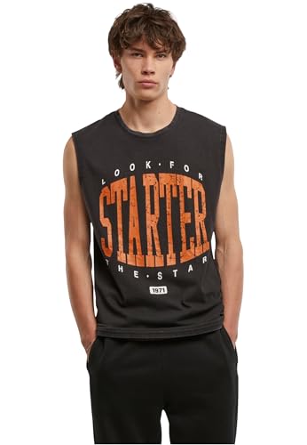 STARTER BLACK LABEL Herren T-Shirt 100Prozent Baumwolle Säureschwarz gewaschen XL von STARTER BLACK LABEL