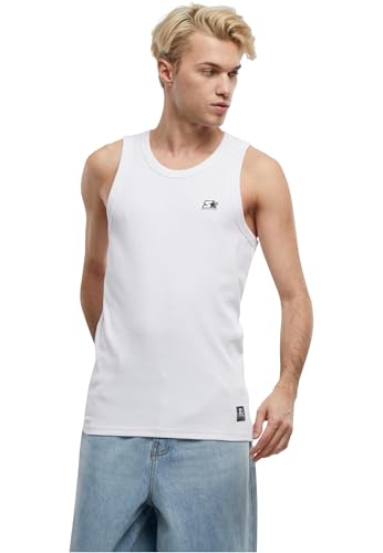 Starter Black Label Men's ST430-Starter Rib Tank Top T-Shirt, White, L von STARTER BLACK LABEL