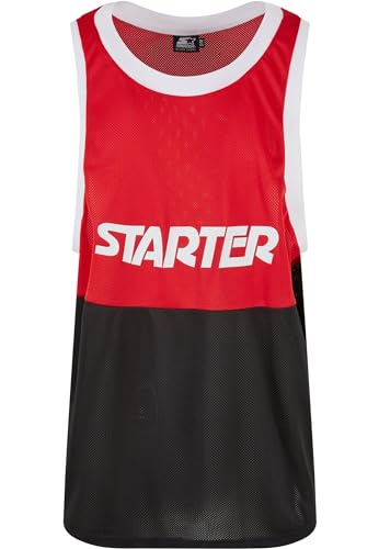 STARTER BLACK LABEL Herren Starter Split Mesh Tank Top cityred/Black, S/M von STARTER BLACK LABEL
