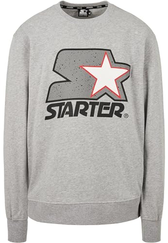 STARTER BLACK LABEL Herren Starter Multicolored Logo Sweat Crewneck Heather Grey, XL von STARTER BLACK LABEL