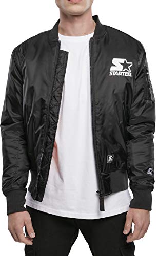 STARTER BLACK LABEL Herren Starter The Classic Logo Bomber Jacket Black, L von STARTER BLACK LABEL
