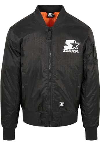 STARTER BLACK LABEL Herren Starter The Classic Logo Bomber Jacket Black, S von STARTER BLACK LABEL