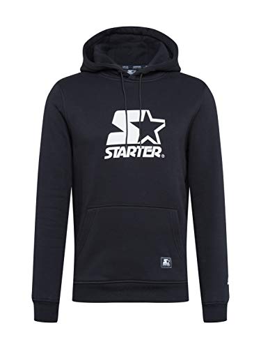 Männer Streetwear Kapuzenpullover mit Känguruh-Tasche, Black, Größe L von STARTER BLACK LABEL