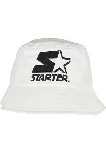 STARTER BLACK LABEL Unisex Fischerhut Basic Bucket Hat, Farbe White, Größe one Size von STARTER BLACK LABEL