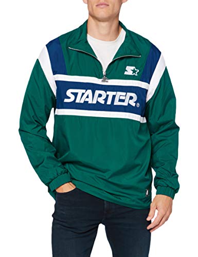 STARTER BLACK LABEL Herren Half Zip Retro Jacket Aufwärm-Jacke, Retro Green/Blue Night/White, XXL von STARTER BLACK LABEL