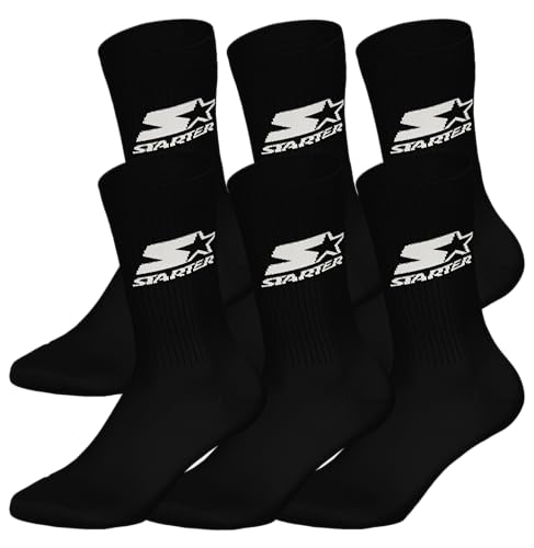 STARTER Unisex 6-Pack Crew Socks, Black, 43 von STARTER