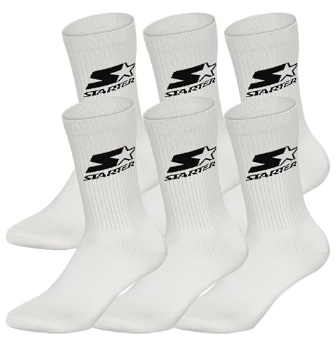 STARTER Unisex 6-Pack Crew Socks, White, 39 von STARTER