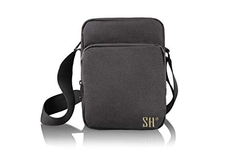 STASHIC Geruchssichere - Tasche - Umhängetasche - Unisex -Stash Bag - Geruchsadsorptions-Carboninnenfutter - diskrete sichere Aufbewahrung - SH* (Schwarz/Grünes Logo) von STASHIC