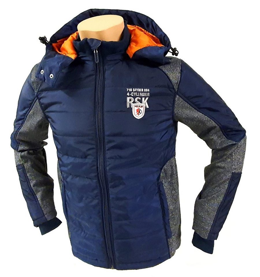 STATE of ART Steppjacke Herren Steppjacke Übergangsjacke Racing Berlin Sport blau mit abnehmbarer Kapuze von STATE of ART