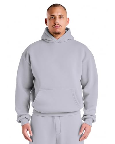 STATEMENT Basic Hoodie - Unisex Premium Pullover mit Kapuze (DE/NL/SE/PL, Alphanumerisch, S, Regular, Regular, Grey) von STATEMENT