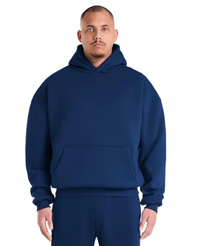 STATEMENT Basic Hoodie - Unisex Premium Pullover mit Kapuze - Weich, stylisch, hochwertig - für Männer und Frauen (DE/NL/SE/PL, Alphanumerisch, XS, Regular, Regular, Dark Blue) von STATEMENT