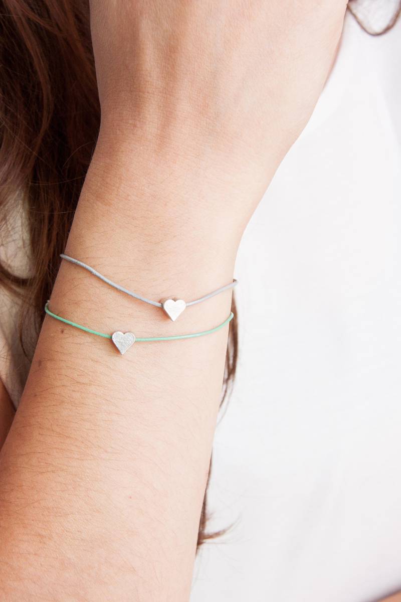 Leder Armband Herz Geometrisch Silber von STATEOFAJewellery