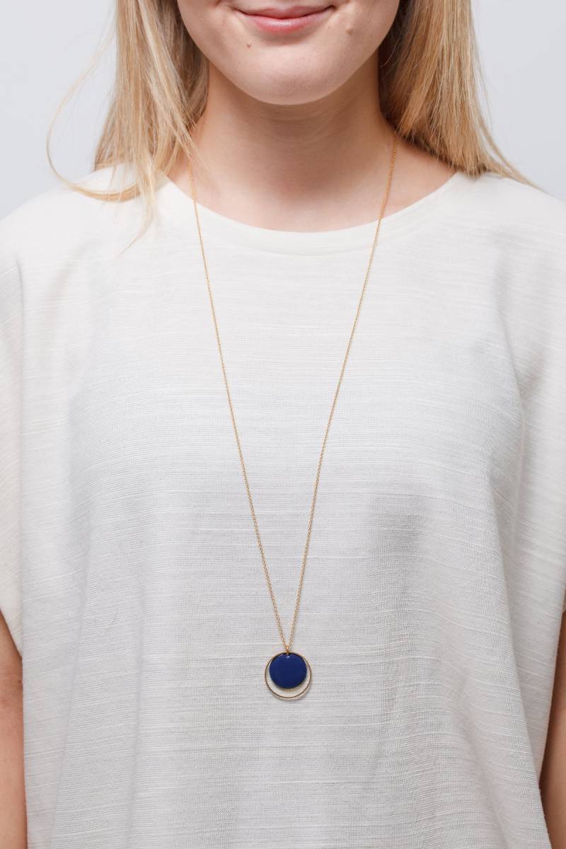 Necklace Long Enamel Circle von STATEOFAJewellery