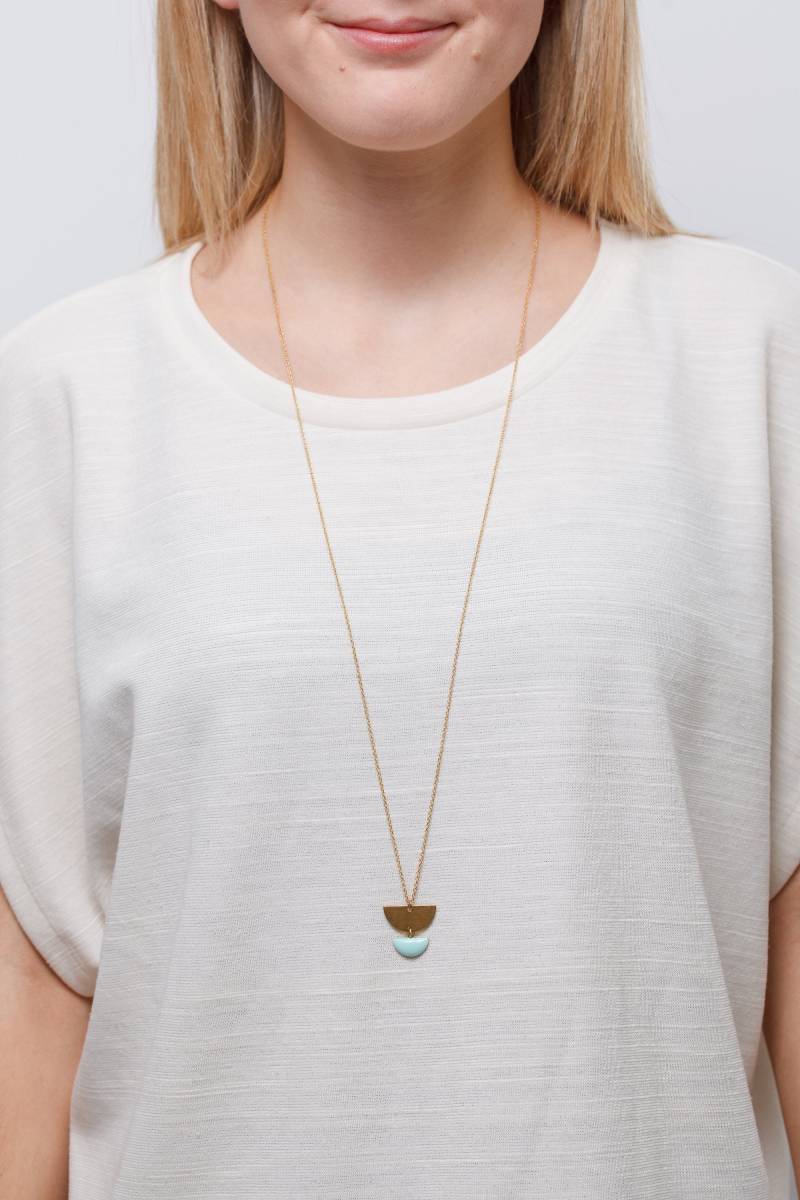 Necklace Long Semi Circle Enamel von STATEOFAJewellery
