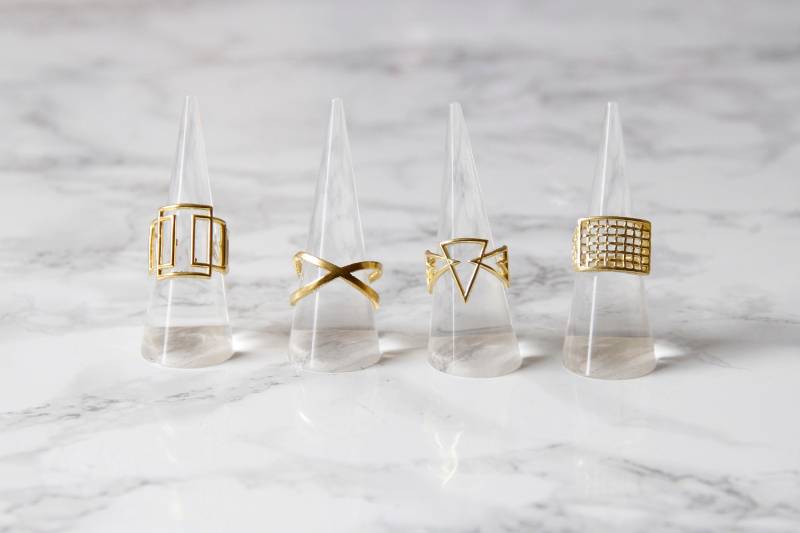 Ring Messing Geometrisch Gold von STATEOFAJewellery