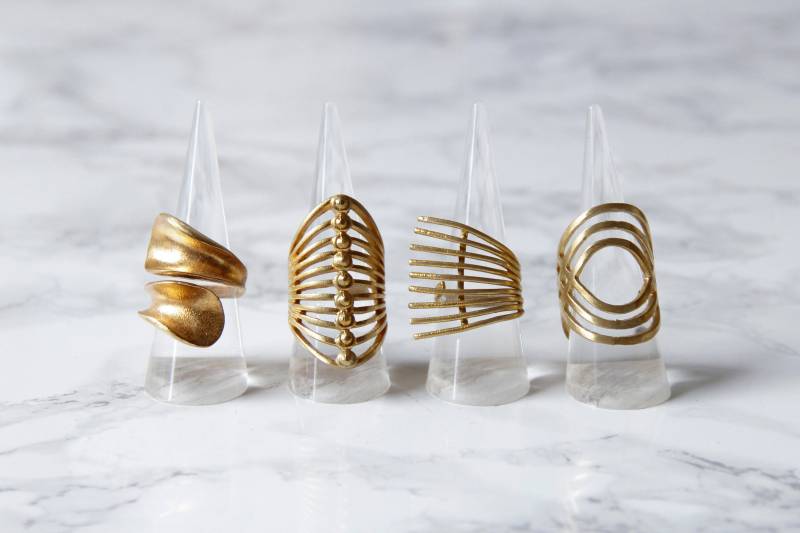 Ring Messing Geometrisch Gold von STATEOFAJewellery