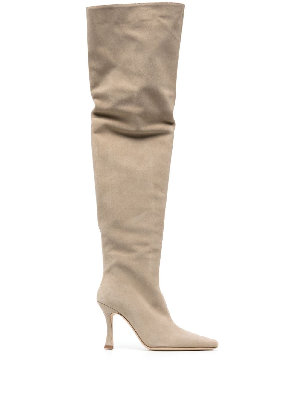 STAUD Cami Stiefel aus Wildleder 95mm - Nude von STAUD