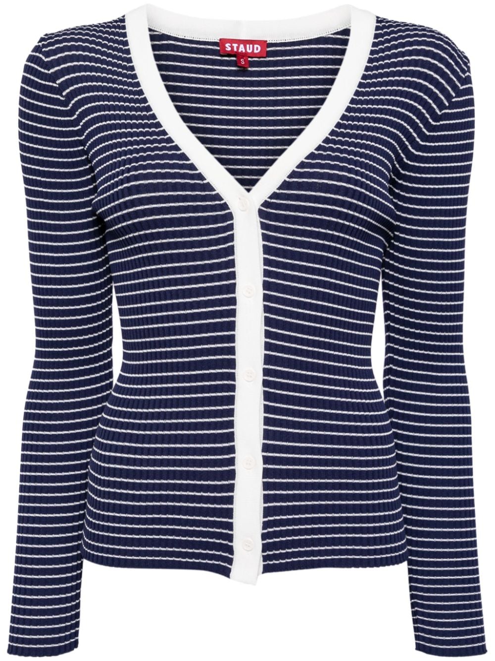 STAUD Cargo striped cardigan - Blau von STAUD