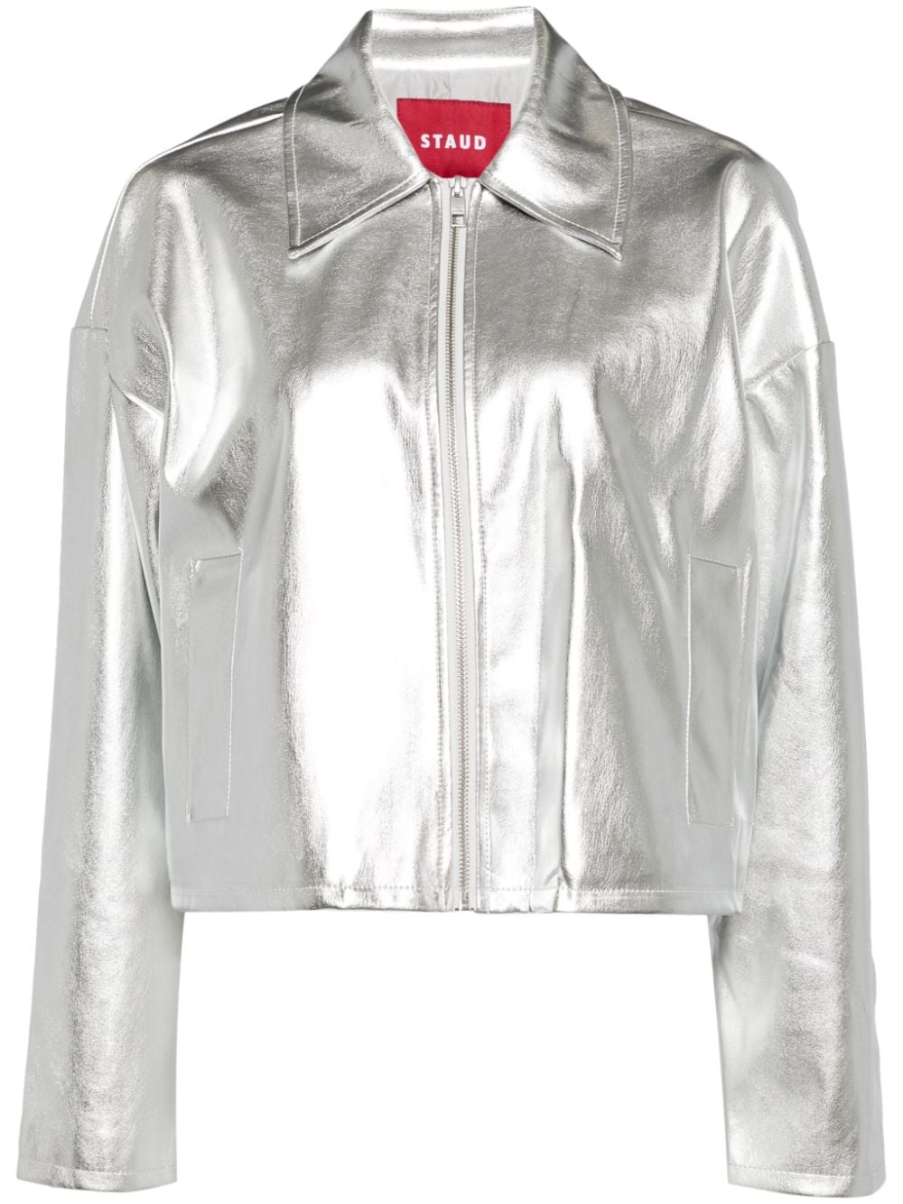 STAUD Lennox Metallic-Daunenjacke - Silber von STAUD