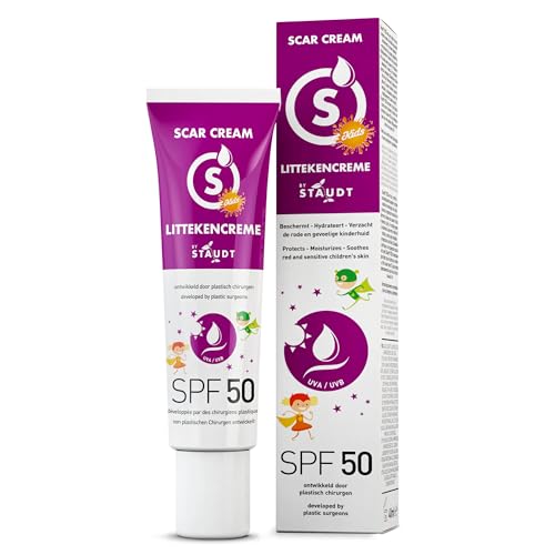 Staudt Kinder Narbensalbe SPF50 - Pädiatrisches Silicone Gel für empfindliche Haut - Hydratisierende Wund- und Heilsalbe mit Allantoin & Aloe Vera - UV-Schutz - 40ml von STAUDT