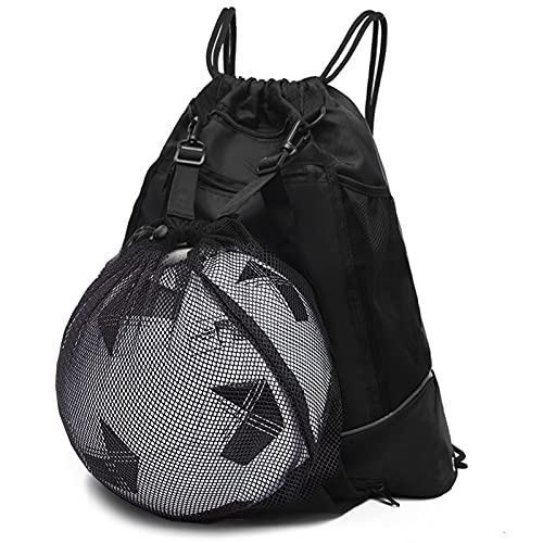 STAY GENT Drawstring Basketball-Rucksack, Fußballtasche für Jungen & Mädchen, faltbares Netz, Fußball, Volleyball, Sporttaschen mit Abnehmbarer Netztasche, für Fitnessstudio, Baseball, Yoga von STAY GENT